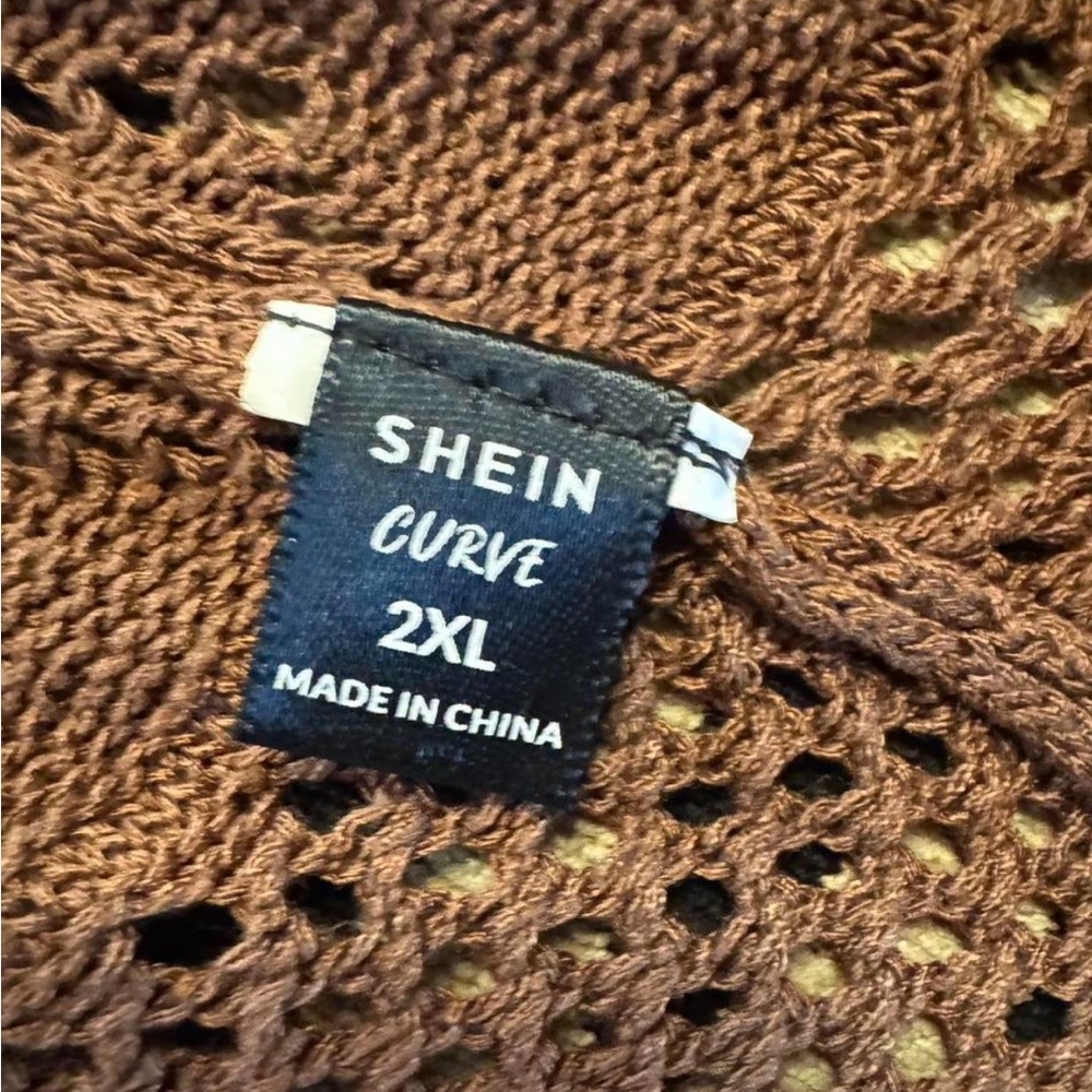 SOLD- SHEIN Brown Open-Knit Cardigan-SOLD